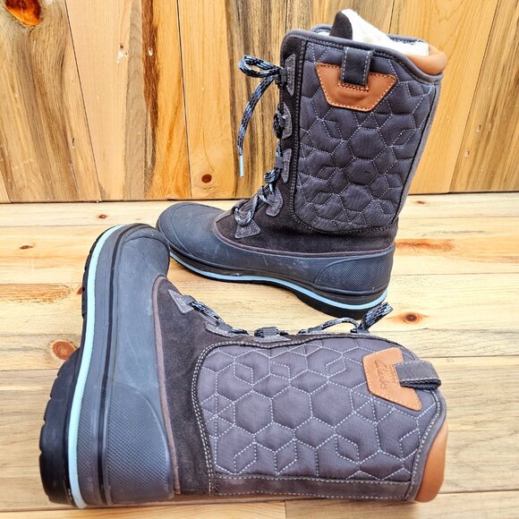 Clarks Muckers Vale Boots Suede Leather Fleece Size 10 - Picture 5 of 9